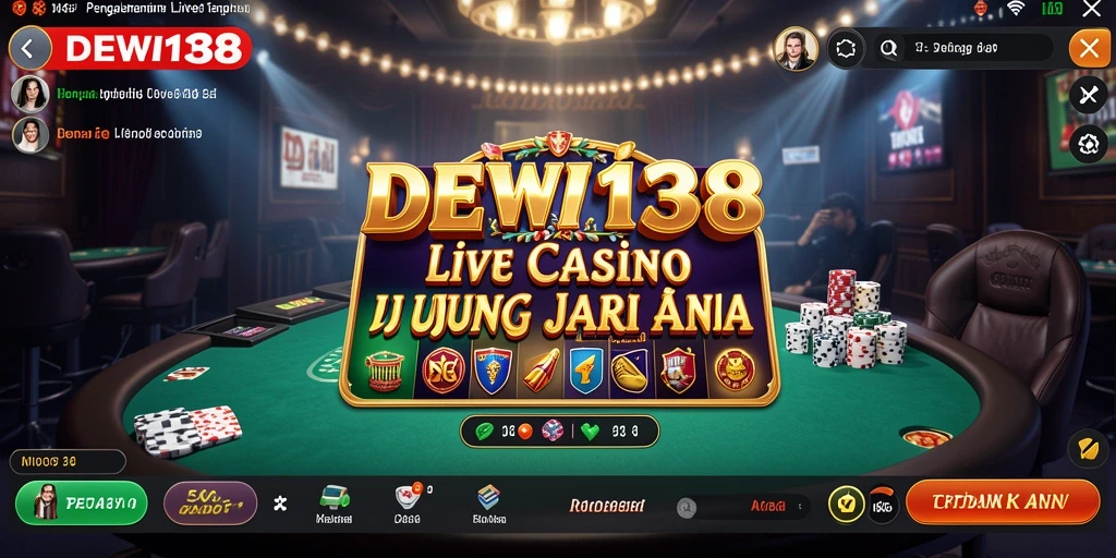Screenshot utama DEWI138 menampilkan dealer yang siap melayani dalam permainan Live Casino.