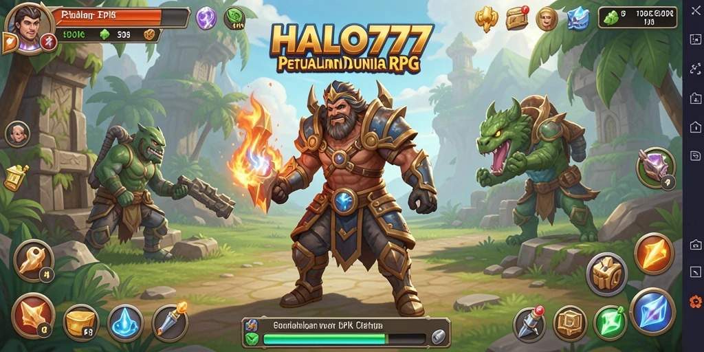 Gameplay seru HALO777 yang menampilkan pertempuran RPG yang dinamis.