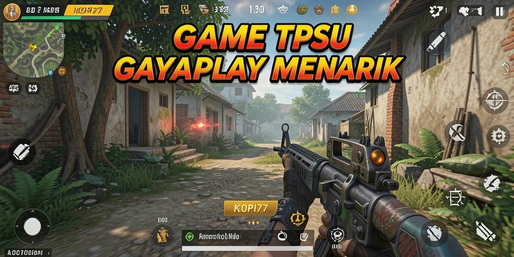 Tampilan gameplay seru KOPI77 dalam pertempuran TPS.