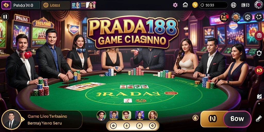 Tampilan gameplay Live Casino yang menegangkan di PRADA188.
