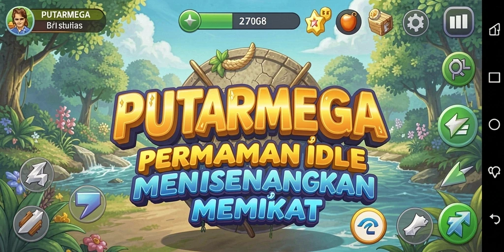 Tampilan gameplay PUTARMEGA yang menarik dengan sistem Idle yang mudah.