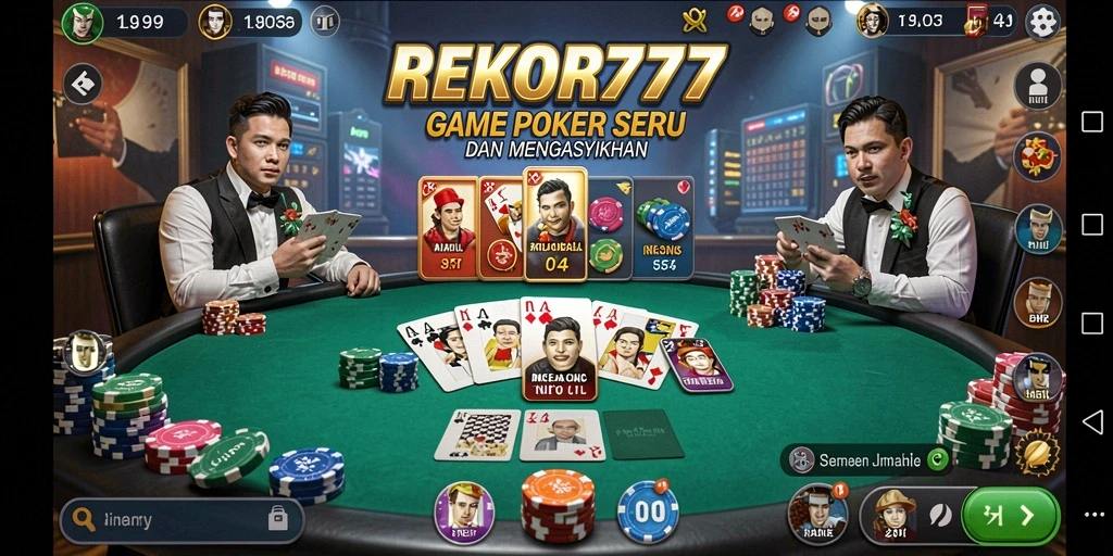 Tampilan permainan Poker yang menegangkan di REKOR777