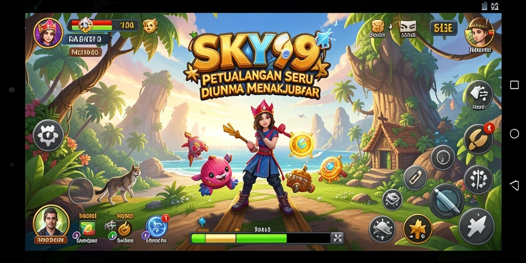 Tangkapan layar gameplay <strong>SKY99</strong> yang menunjukkan aksi petualangan yang mendebarkan.