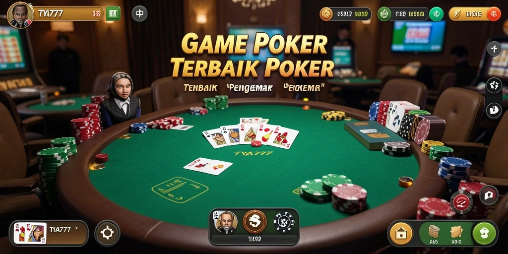 Tampilan gameplay seru dalam TYA777 dengan suasana poker yang menegangkan.