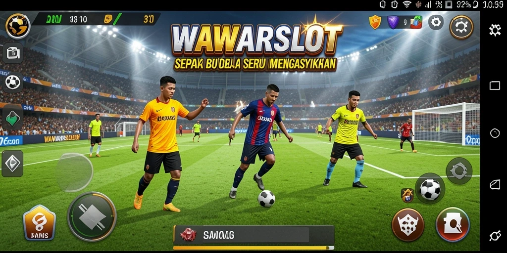Tampilan gameplay WAWARSLOT yang menarik dan penuh aksi sepak bola.