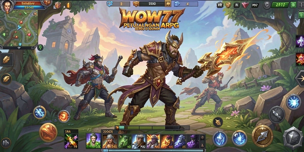 Tampilan menarik dari gameplay ARPG WOW77 yang seru.